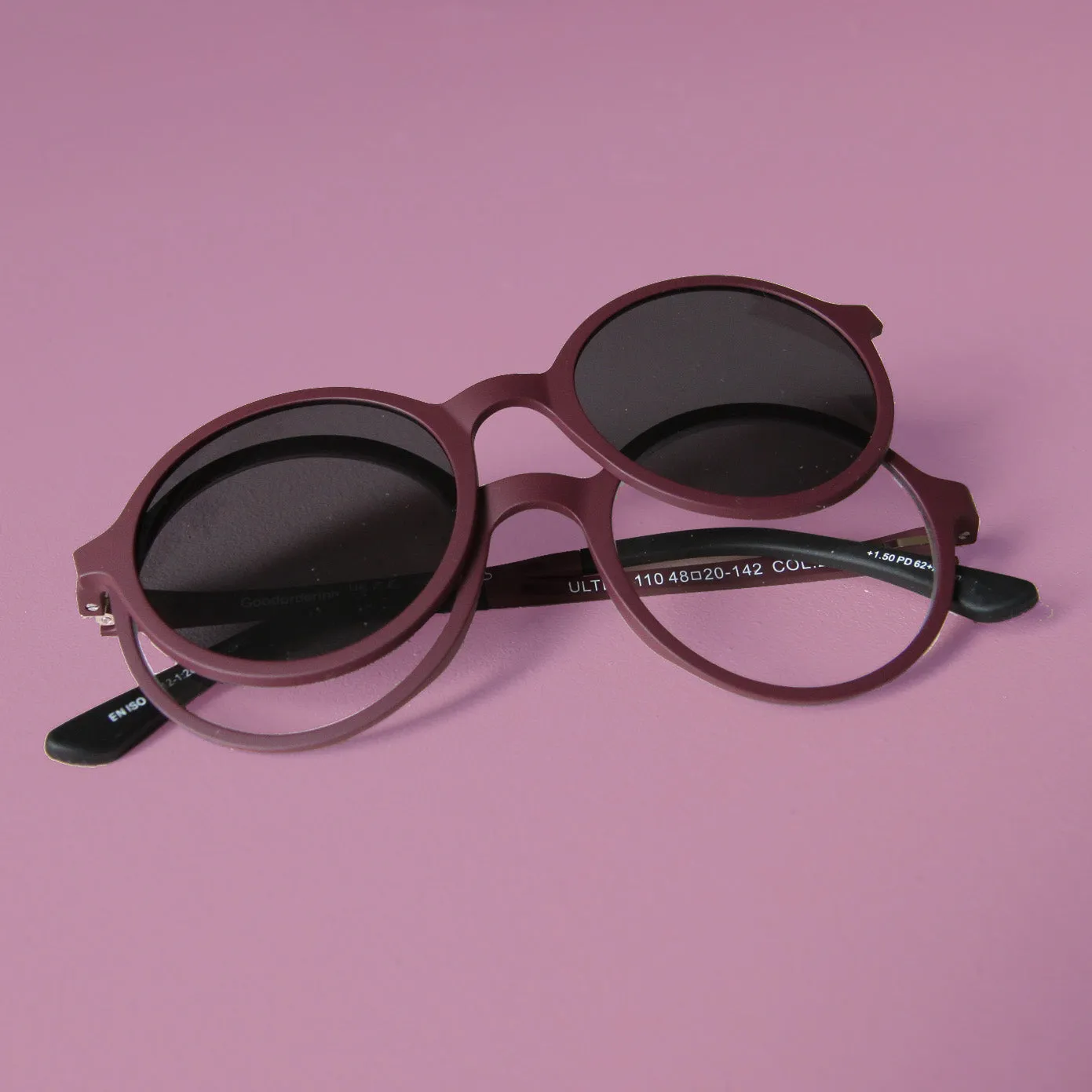 ' 1.5 readers magnetic glasses maroon