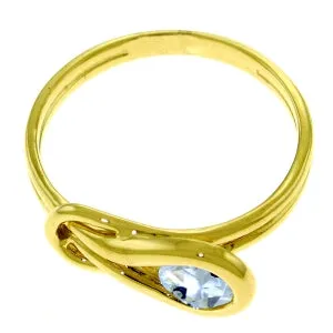 0.65 Carat 14K Solid Yellow Gold Don't Stop Breathing Aquamarine Ring