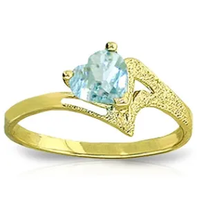 0.95 Carat 14K Solid Yellow Gold Take A Break Aquamarine Ring