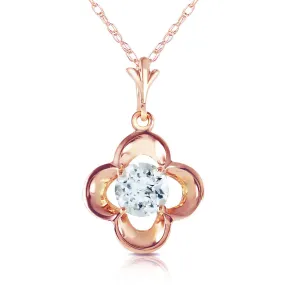 14K Solid Rose Gold Aquamarines Necklace Classic