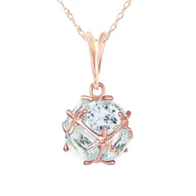 14K Solid Rose Gold Aquamarines Necklace Limited Edition