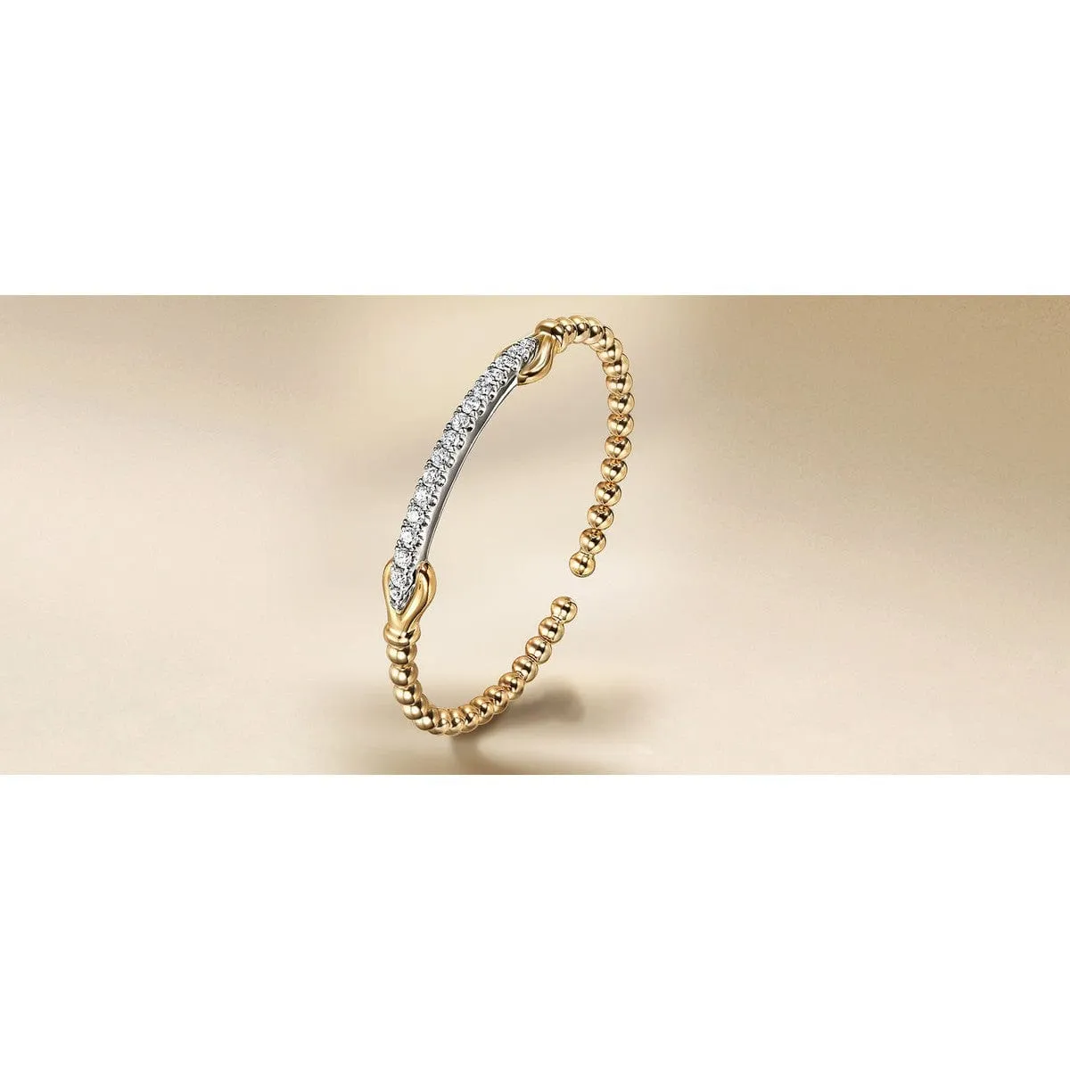 14K White & Yellow Gold Bujukan Diamond Split Bangle Bracelet - BG5083-62M45JJ