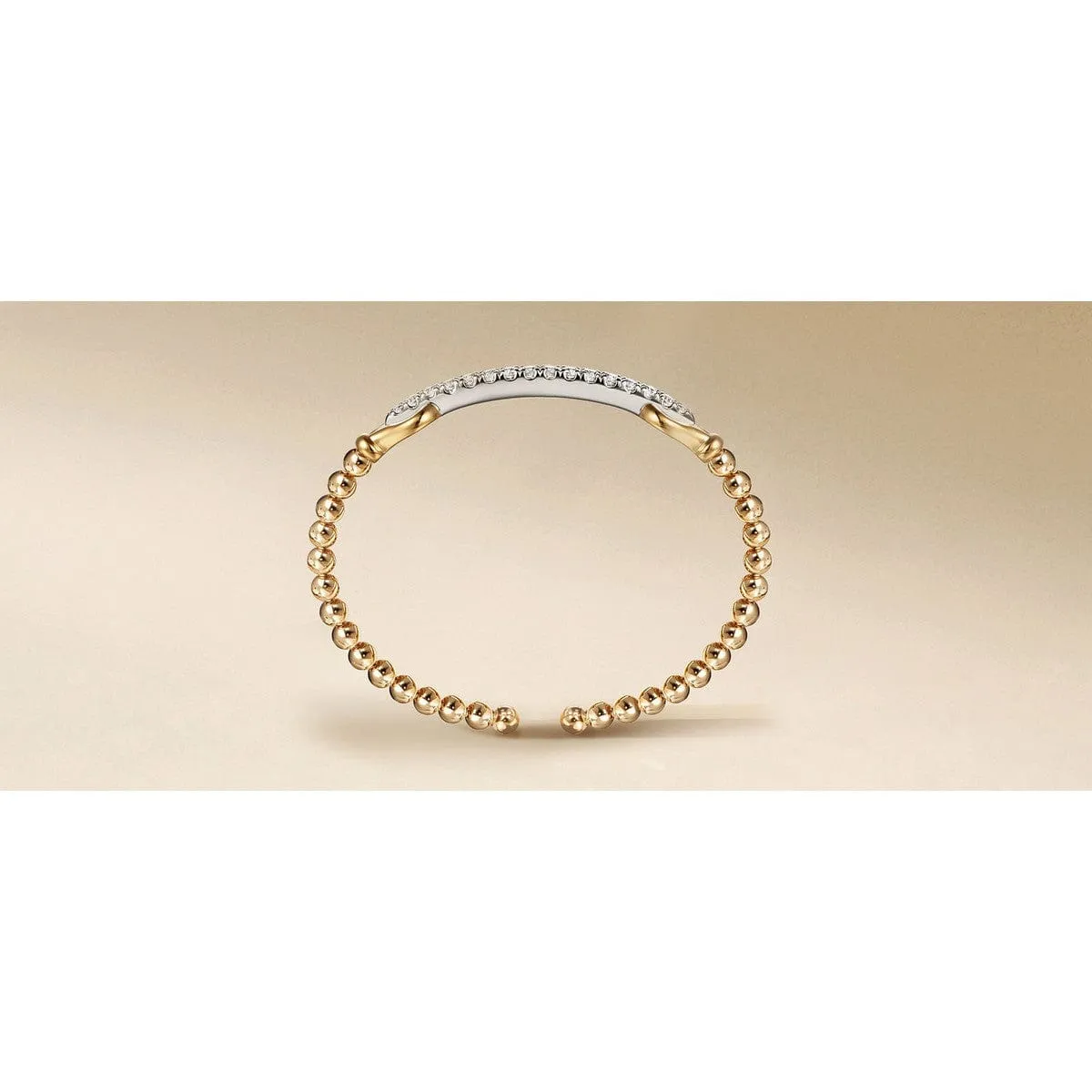 14K White & Yellow Gold Bujukan Diamond Split Bangle Bracelet - BG5083-62M45JJ