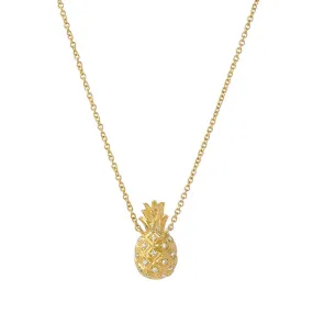 14K YELLOW GOLD DIAMOND PINEAPPLE NECKLACE