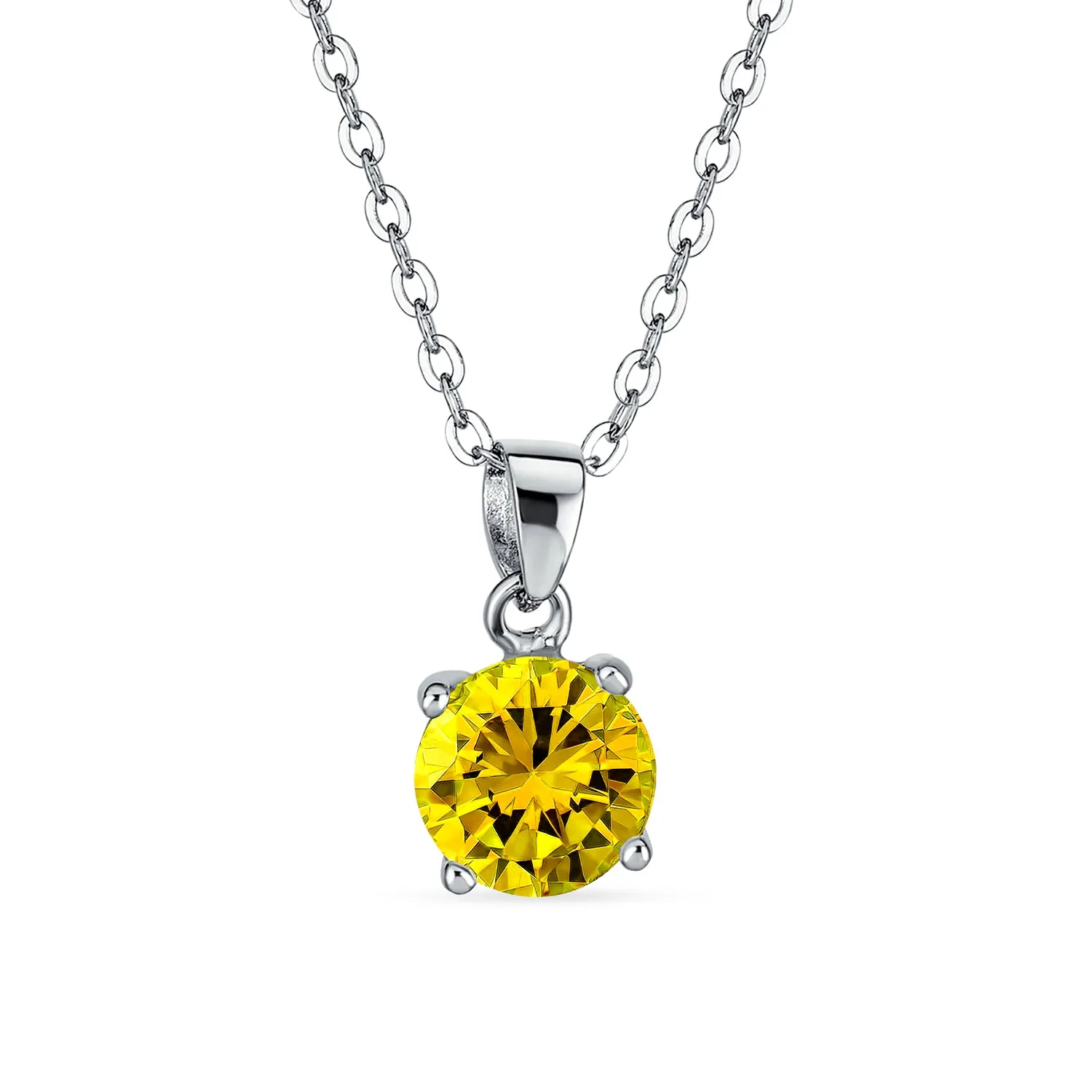 1.5CTW Cubic Zirconia Birthstone Pendant Necklace in Sterling Silver