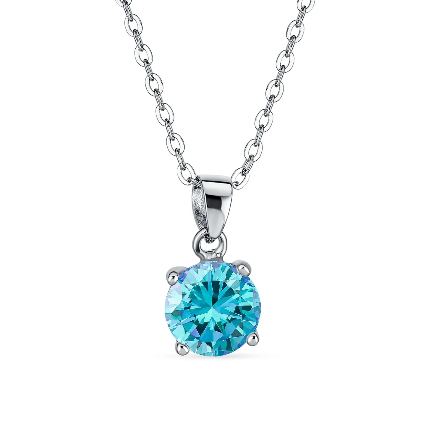 1.5CTW Cubic Zirconia Birthstone Pendant Necklace in Sterling Silver