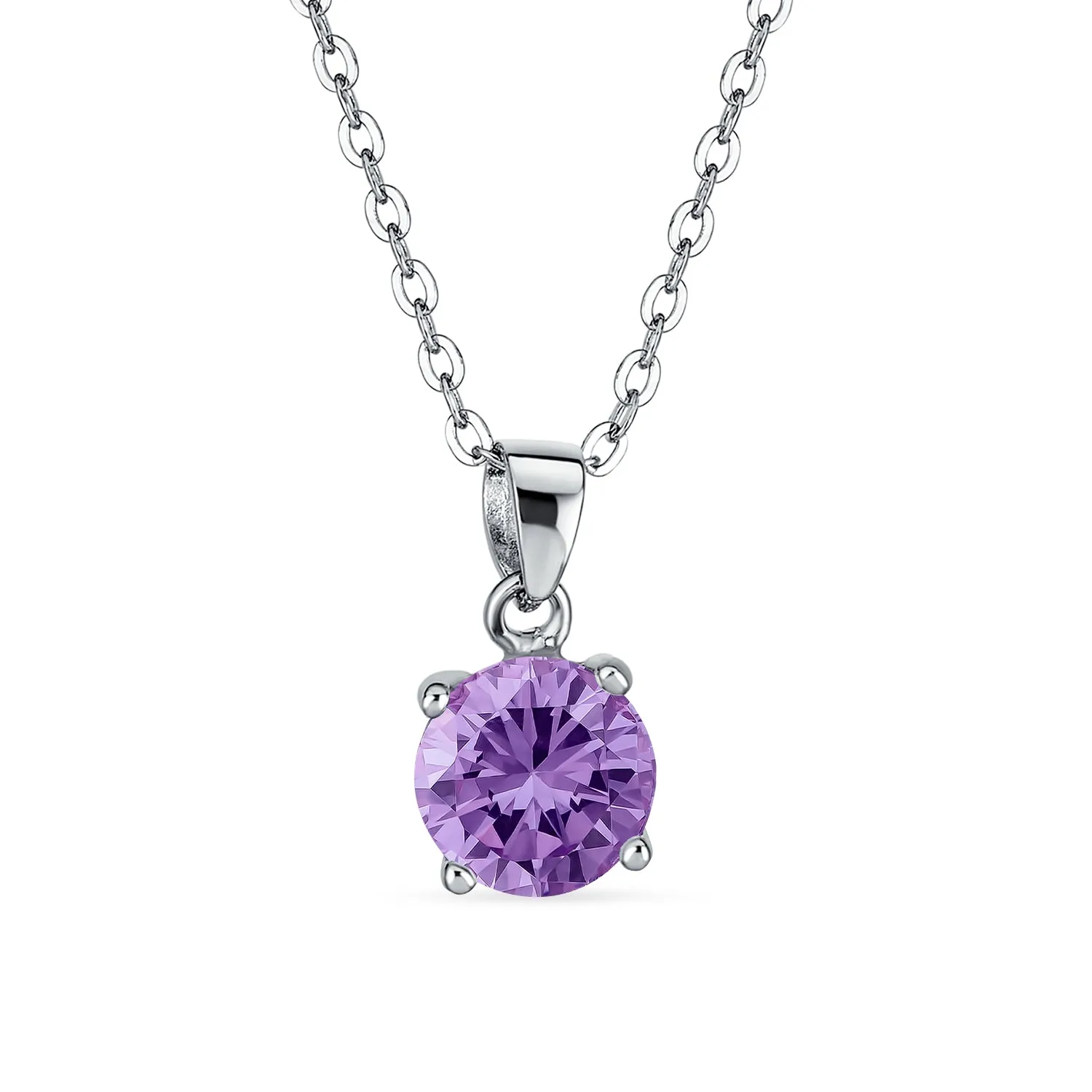 1.5CTW Cubic Zirconia Birthstone Pendant Necklace in Sterling Silver