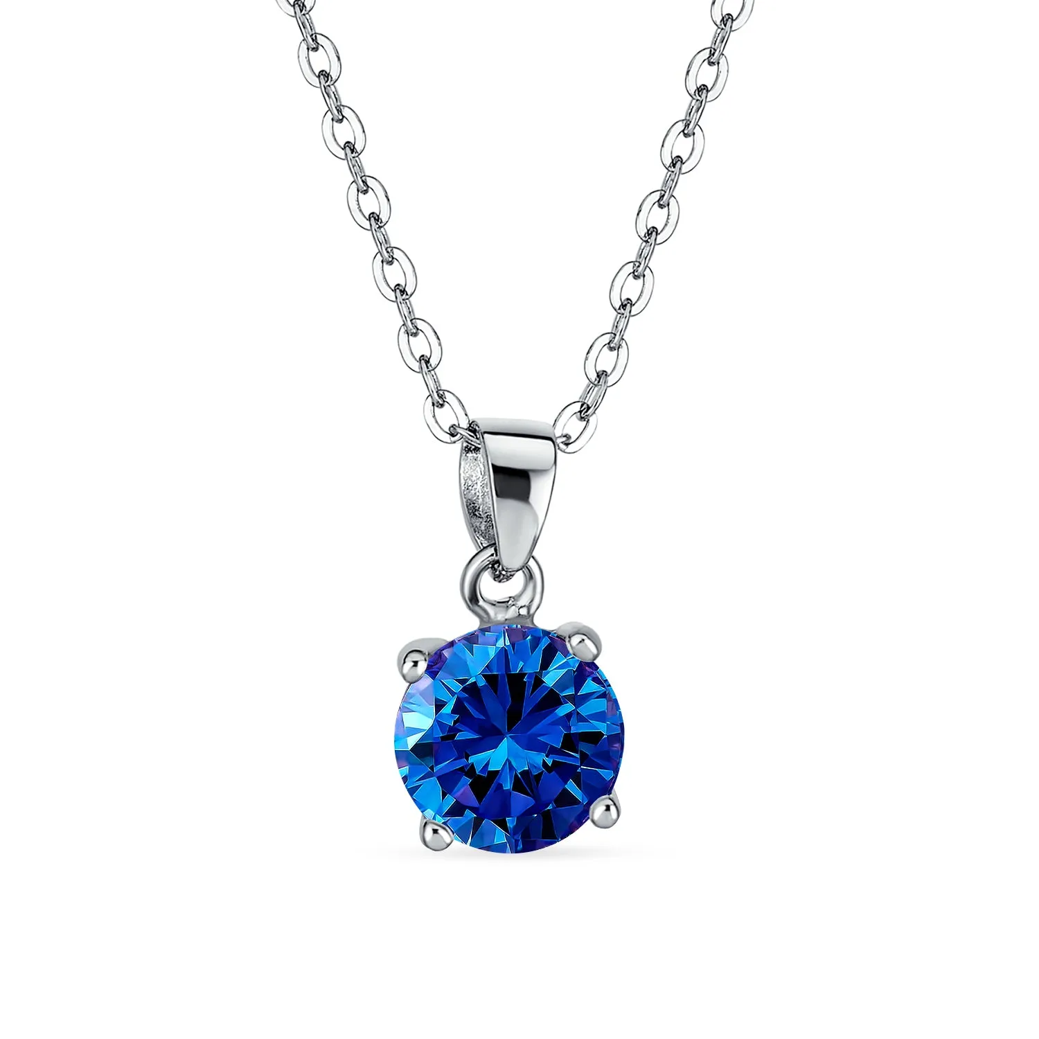 1.5CTW Cubic Zirconia Birthstone Pendant Necklace in Sterling Silver