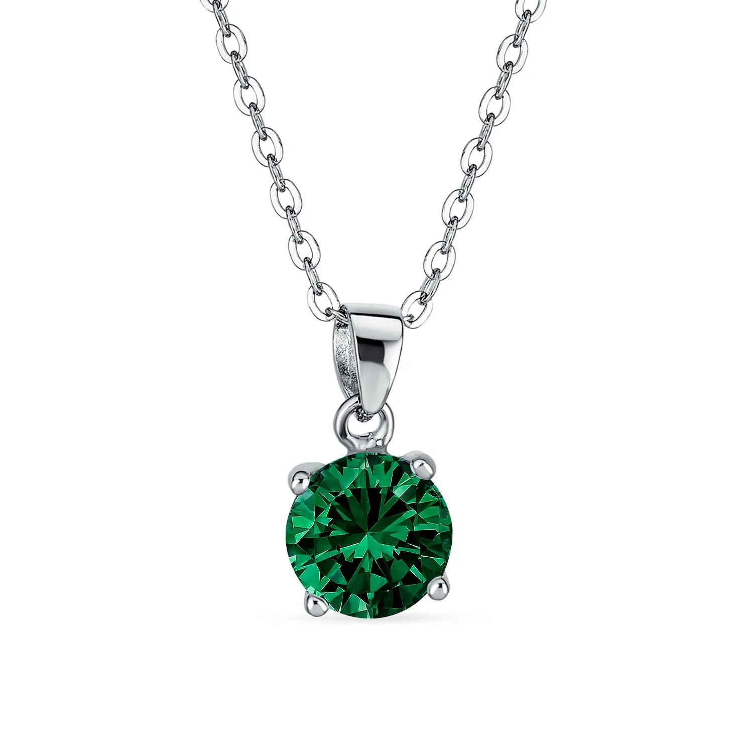 1.5CTW Cubic Zirconia Birthstone Pendant Necklace in Sterling Silver