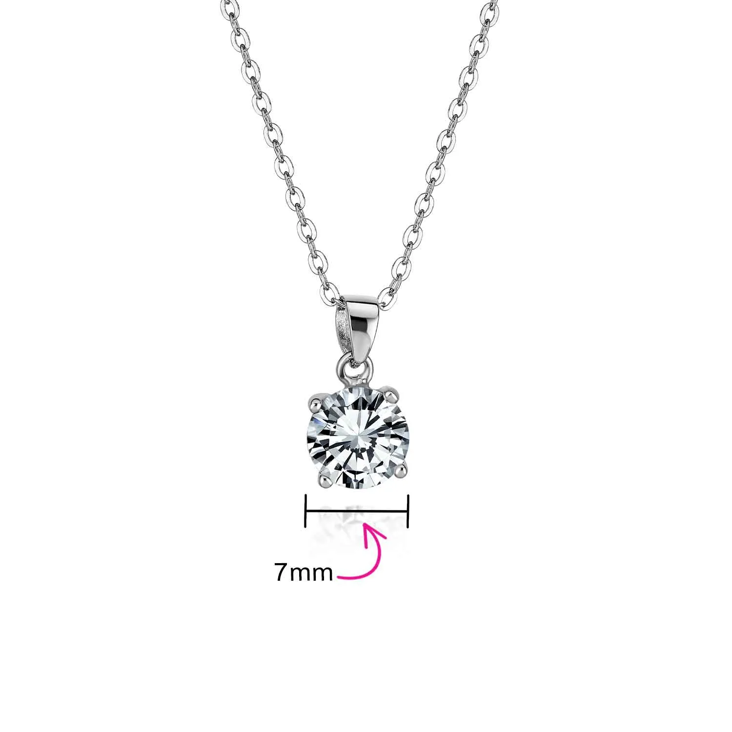 1.5CTW Cubic Zirconia Birthstone Pendant Necklace in Sterling Silver