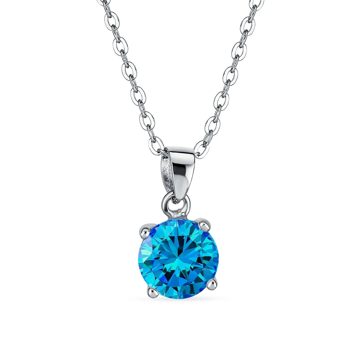 1.5CTW Cubic Zirconia Birthstone Pendant Necklace in Sterling Silver