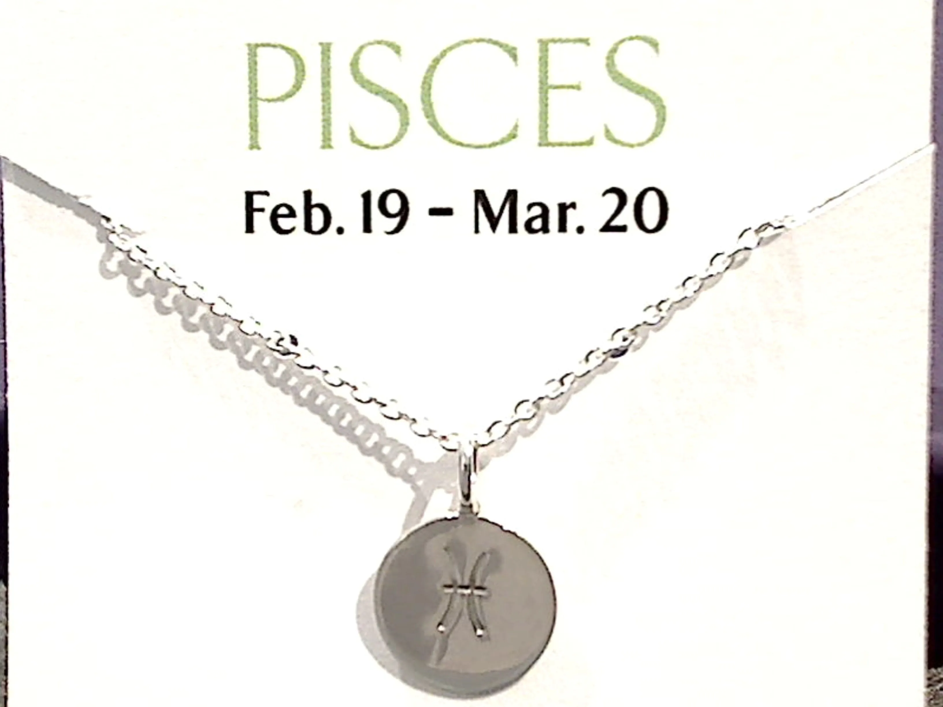 16" - 18" Sterling Silver Pisces Zodiac Necklace