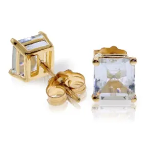 1.75 Carat 14K Solid Yellow Gold I Saw The Horizon Aquamarine Earrings