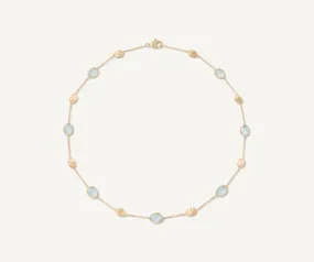 18K Yellow Gold Aquamarine & Gold Necklace