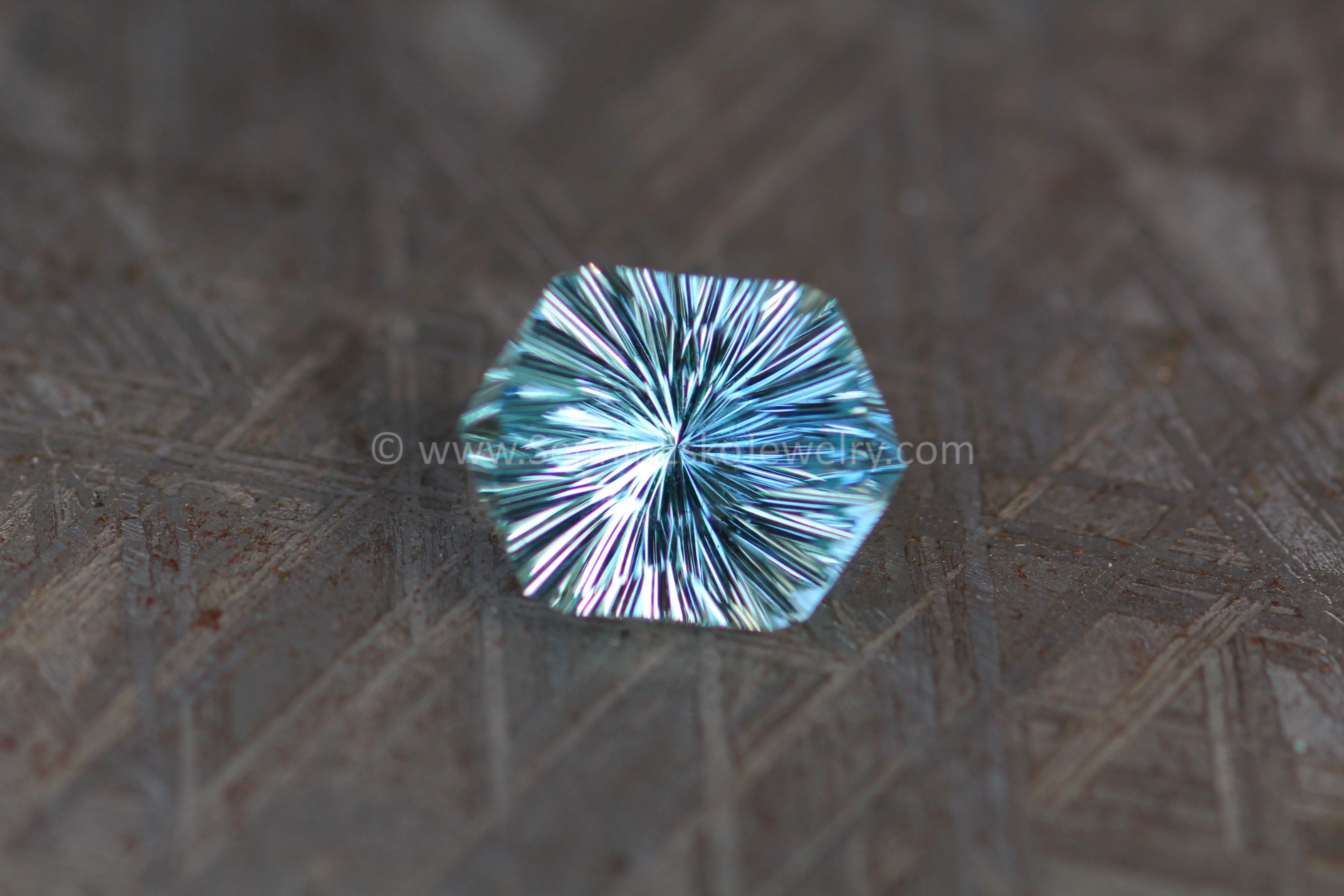 2.58 Carat Light Blue Aquamarine Hexagon- 10.5x8.2mm, Fantasy Glitter Cut