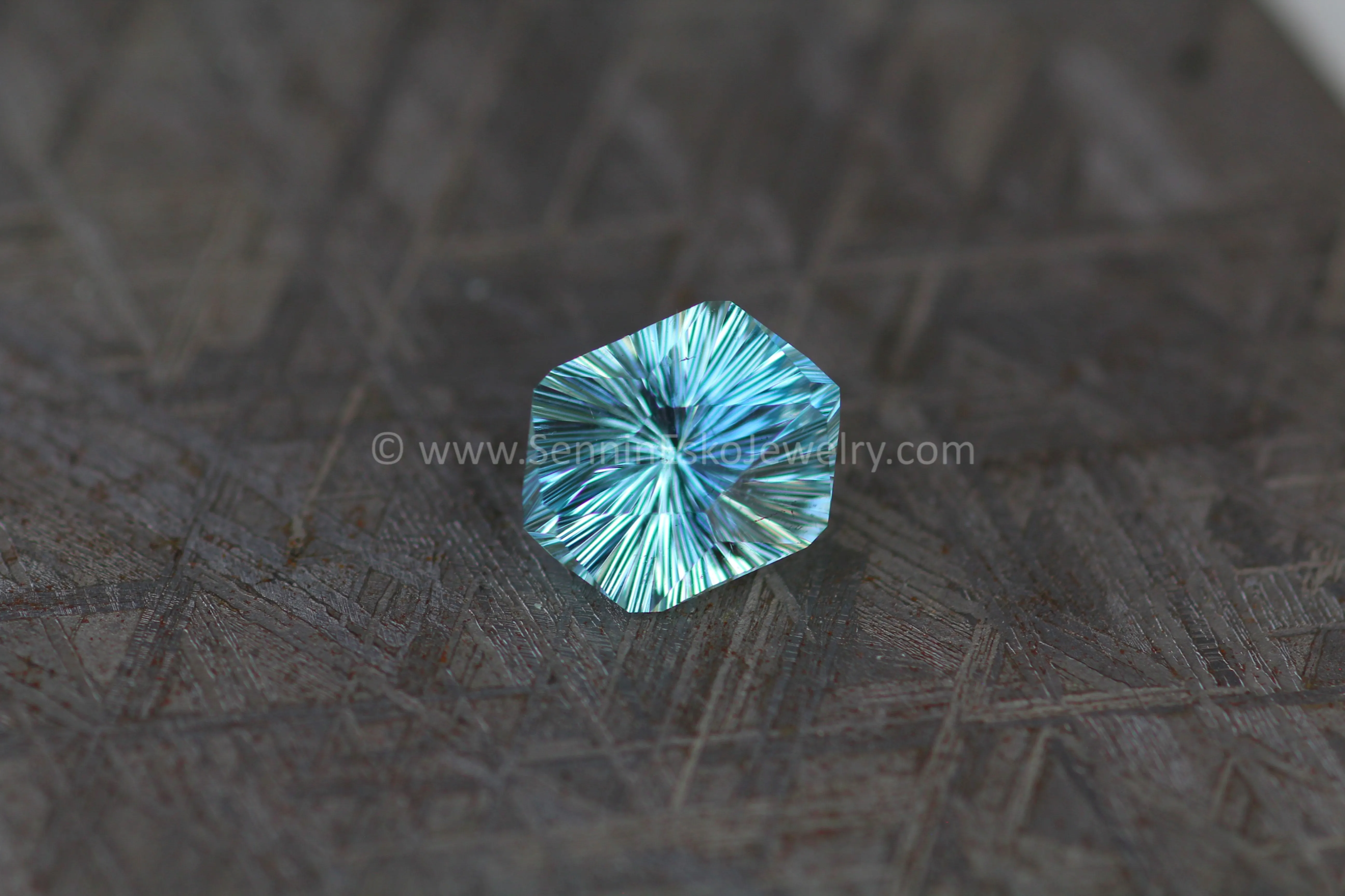 2.58 Carat Light Blue Aquamarine Hexagon- 10.5x8.2mm, Fantasy Glitter Cut