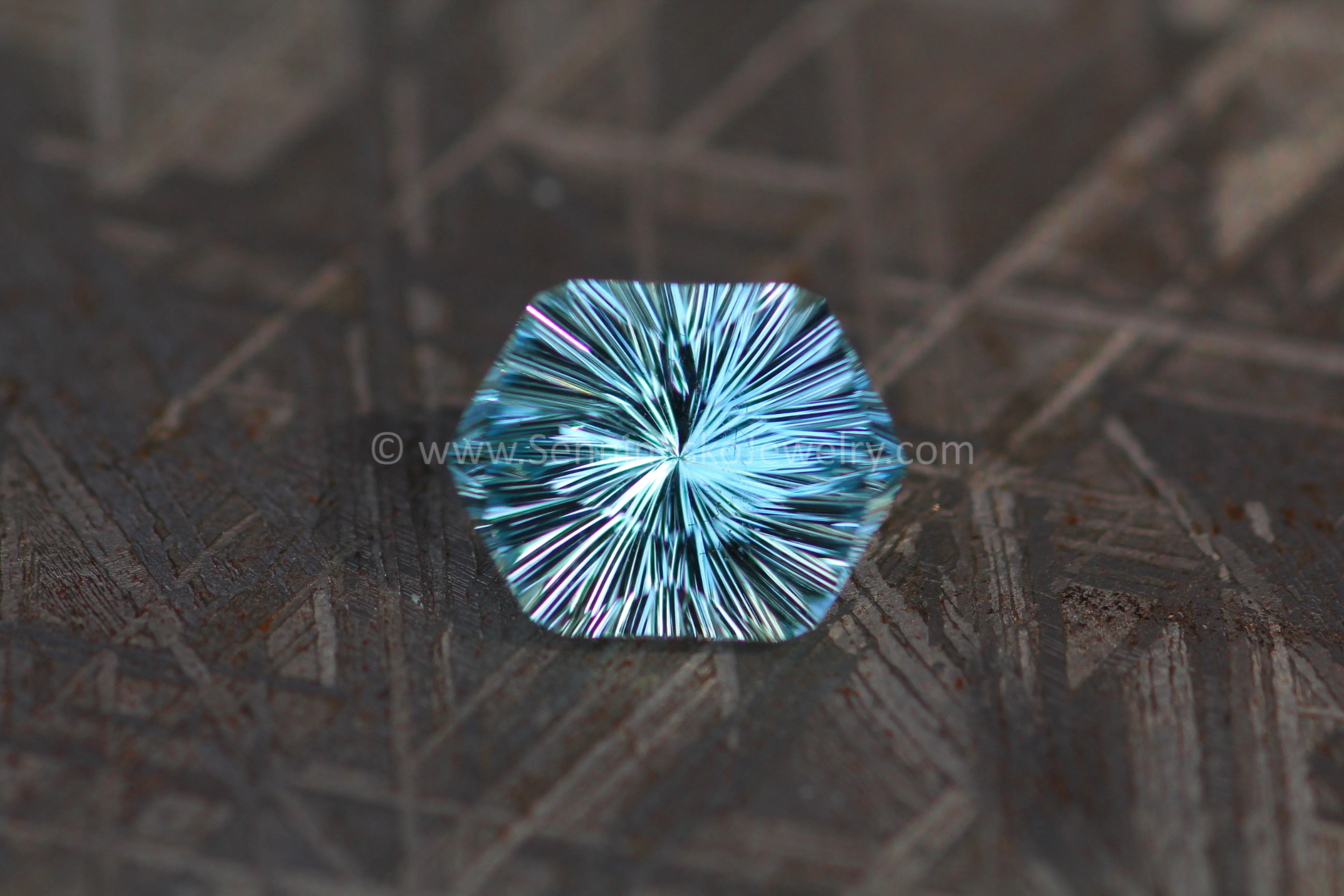 2.58 Carat Light Blue Aquamarine Hexagon- 10.5x8.2mm, Fantasy Glitter Cut