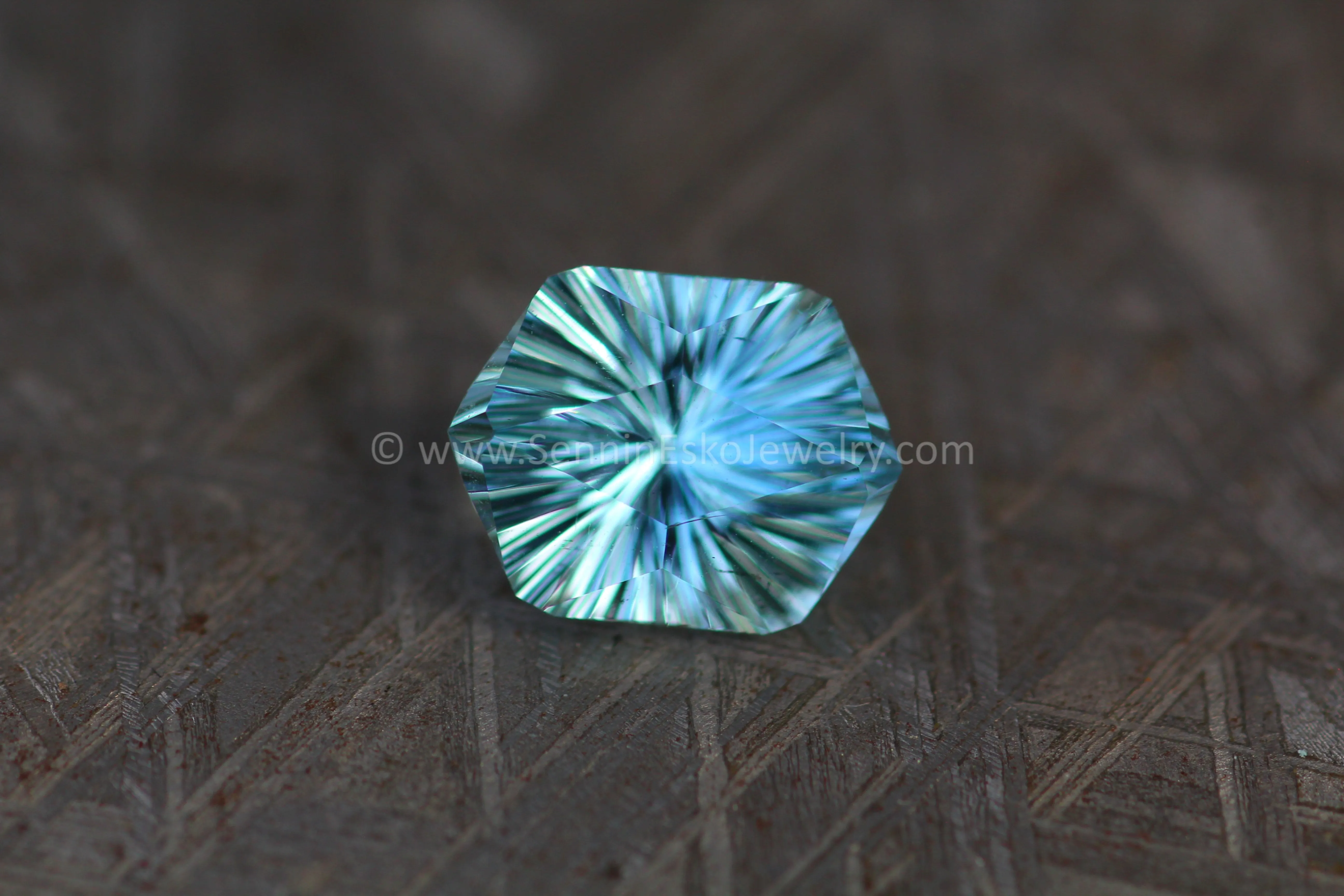 2.58 Carat Light Blue Aquamarine Hexagon- 10.5x8.2mm, Fantasy Glitter Cut