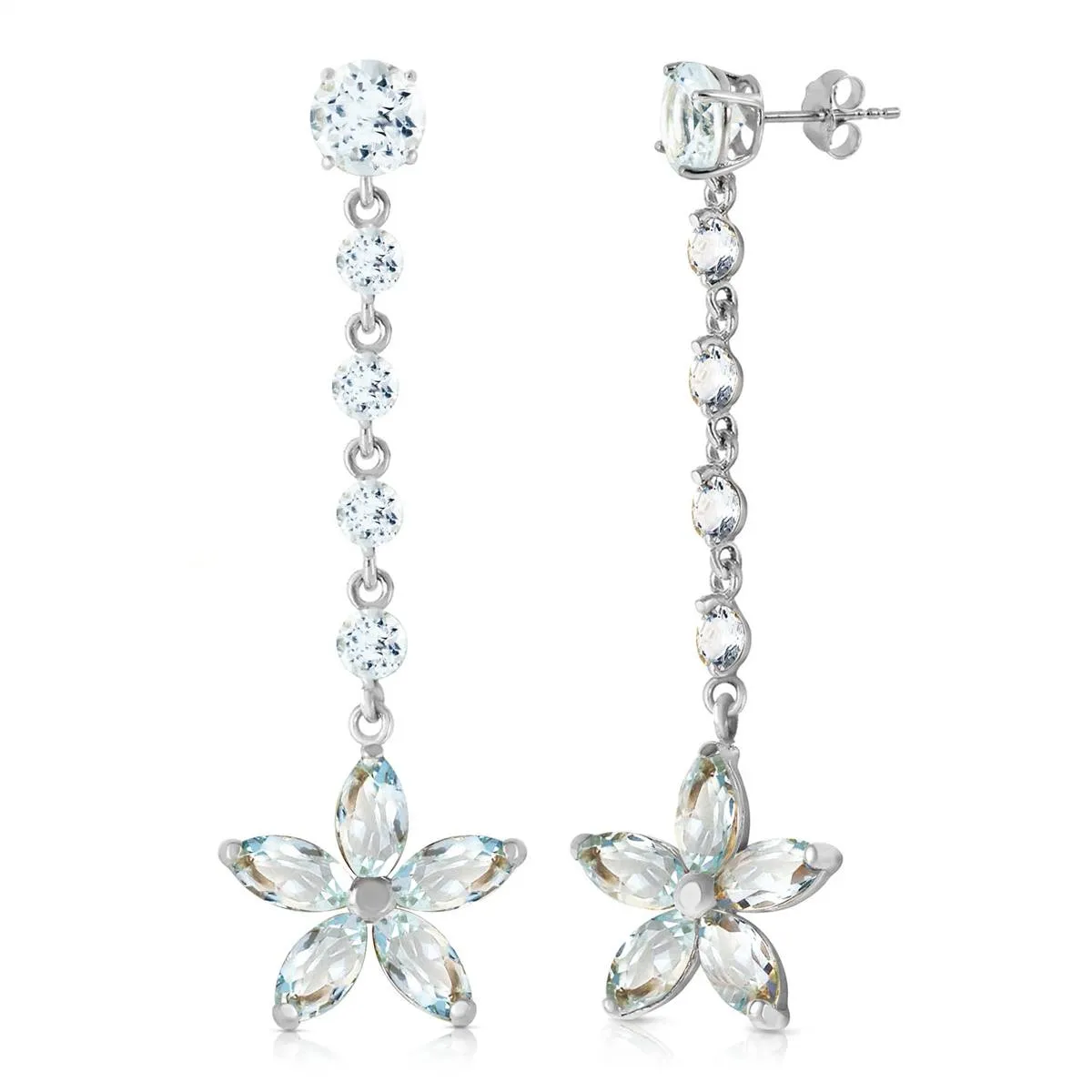 4.8 Carat 14K Solid White Gold Vanilla Passion Aquamarine Earrings