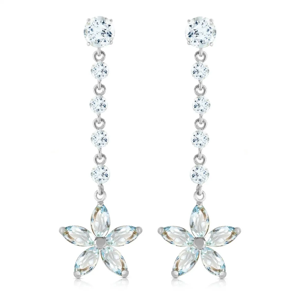 4.8 Carat 14K Solid White Gold Vanilla Passion Aquamarine Earrings