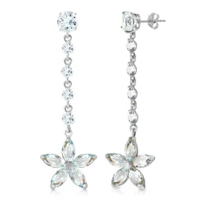 4.8 Carat 14K Solid White Gold Vanilla Passion Aquamarine Earrings