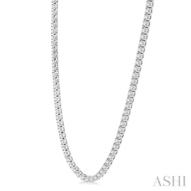 5 ctw Round Cut Diamond Tennis Necklace in 14K White Gold