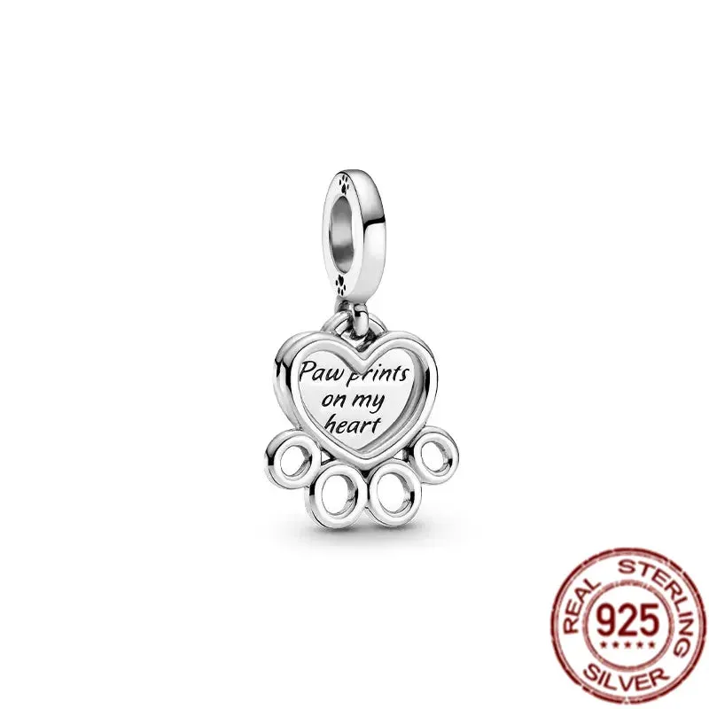 925 Sterling Silver Lnterlocking Hearts And Sail Boat Dangle Charm Beads Fit Original Pandora Bracelet Necklace DIY Jewelry Gift