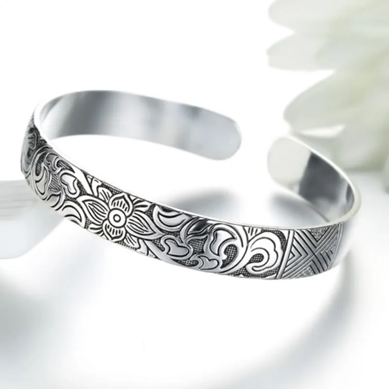 925 sterling silver Lotus leaf black bracelet