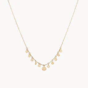 abacus disk diamond necklace - 14k yellow gold