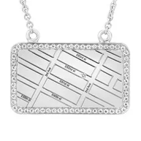 A.JAFFE  WHITE GOLD MAP NECKLACE WITH DIAMONDS