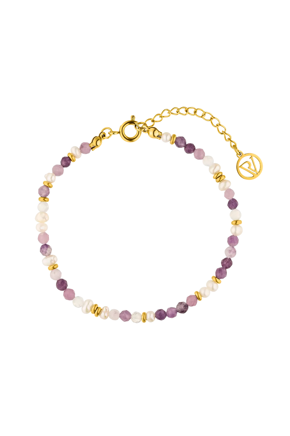 Amalfi Lilac Bead Bracelet 14K Gold Plated