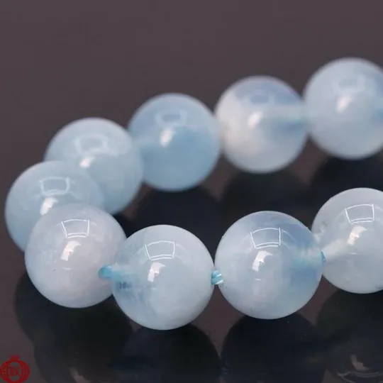 Aquamarine Beads Smooth Round