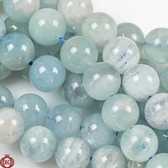 Aquamarine Beads Smooth Round