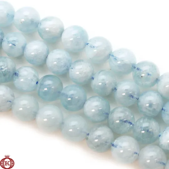 Aquamarine Beads Smooth Round