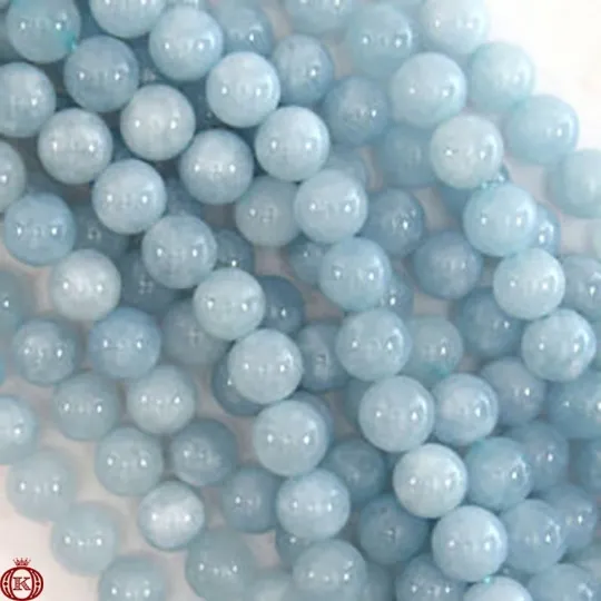 Aquamarine Beads Smooth Round