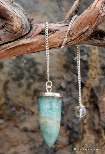 Aquamarine Crystal Pendulum .925 SS