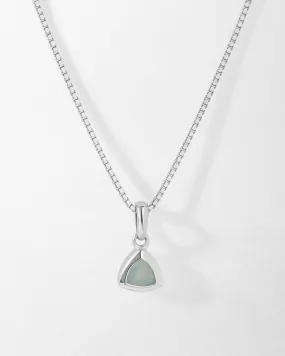 Aquamarine March Birthstone Necklace - Silver