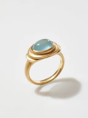 Aquamarine Màre Ring in 18k Royal Gold, Size 6.75