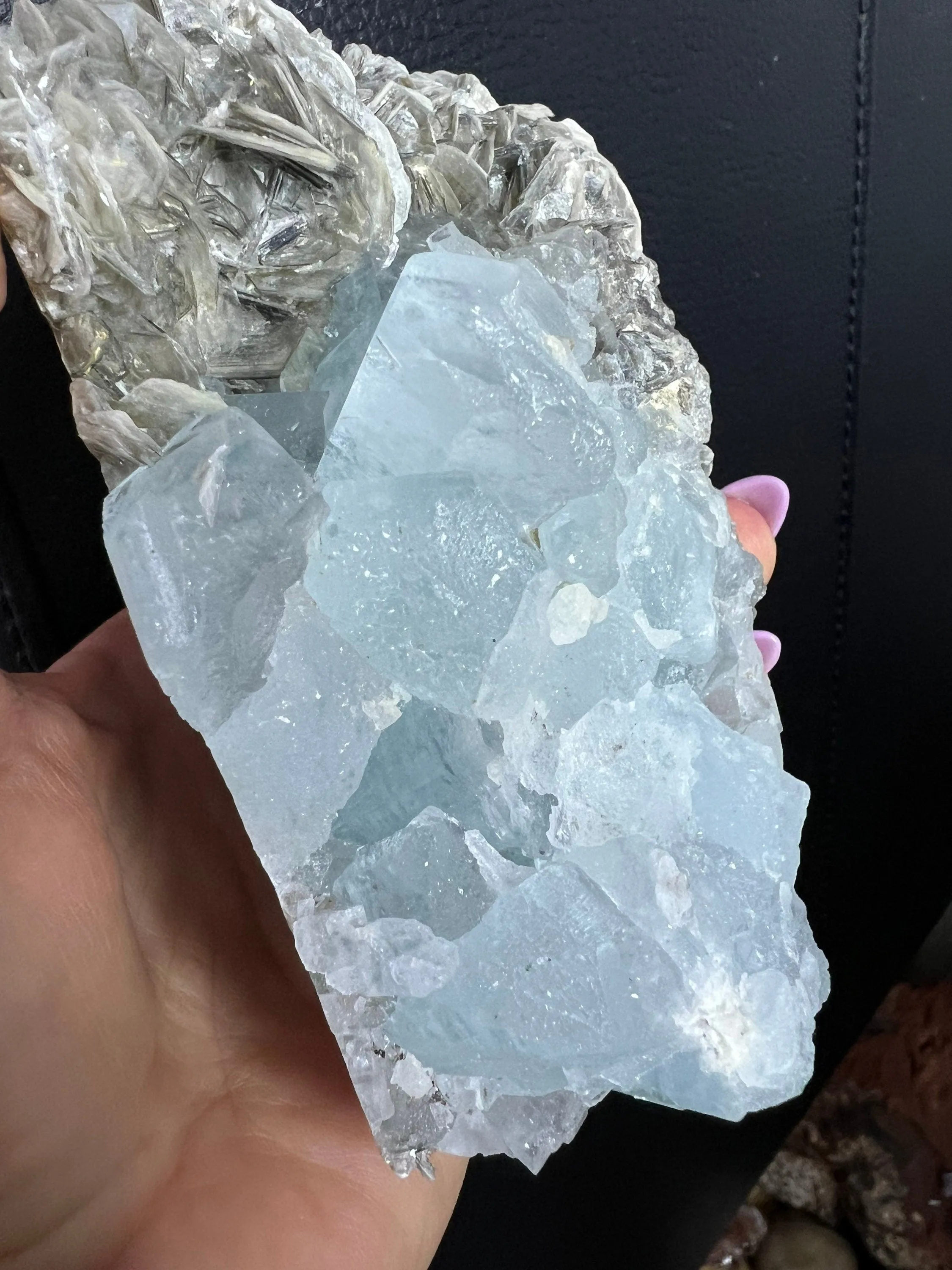 Aquamarine on muscovite 1pound 6oz