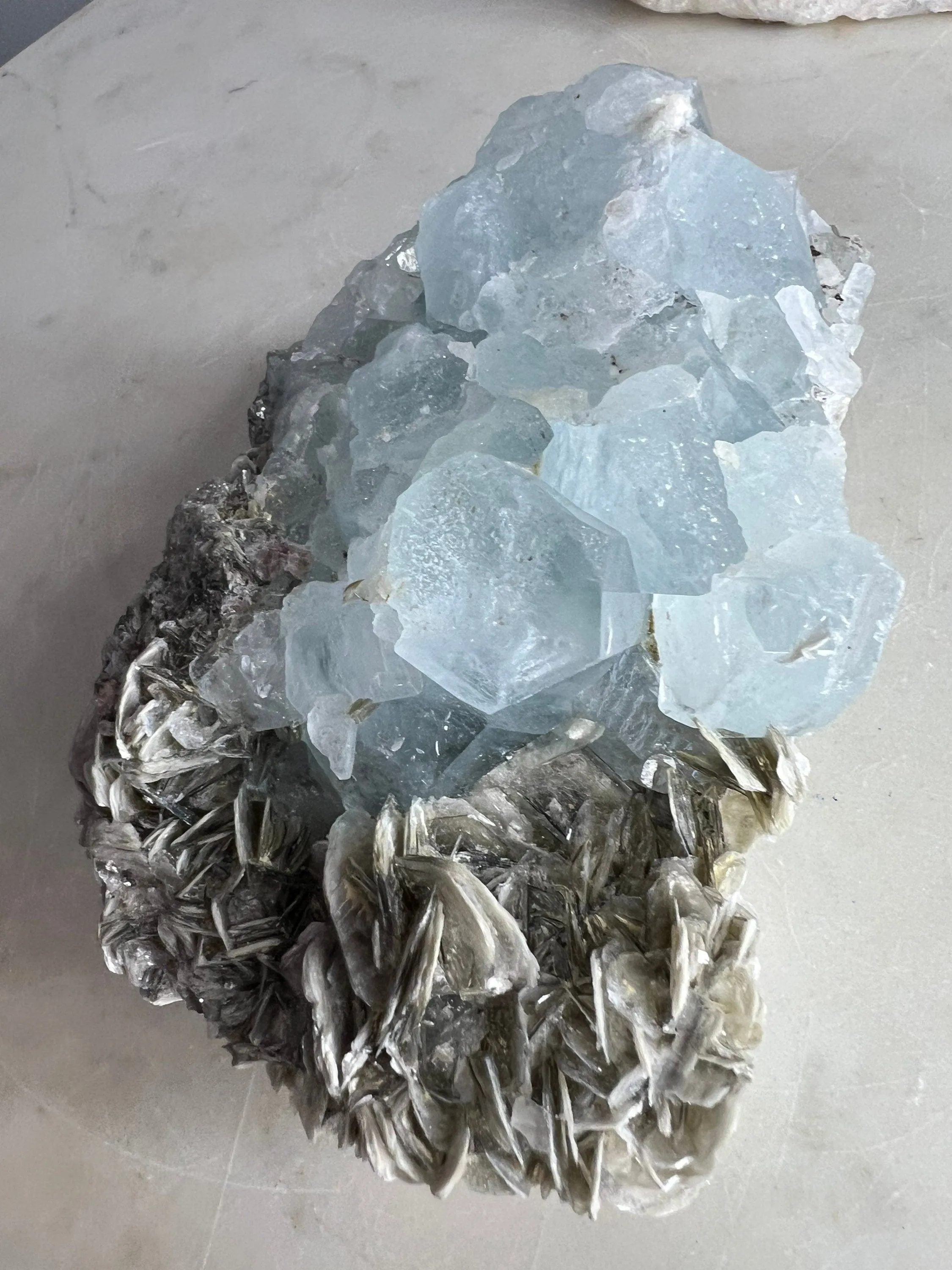 Aquamarine on muscovite 1pound 6oz