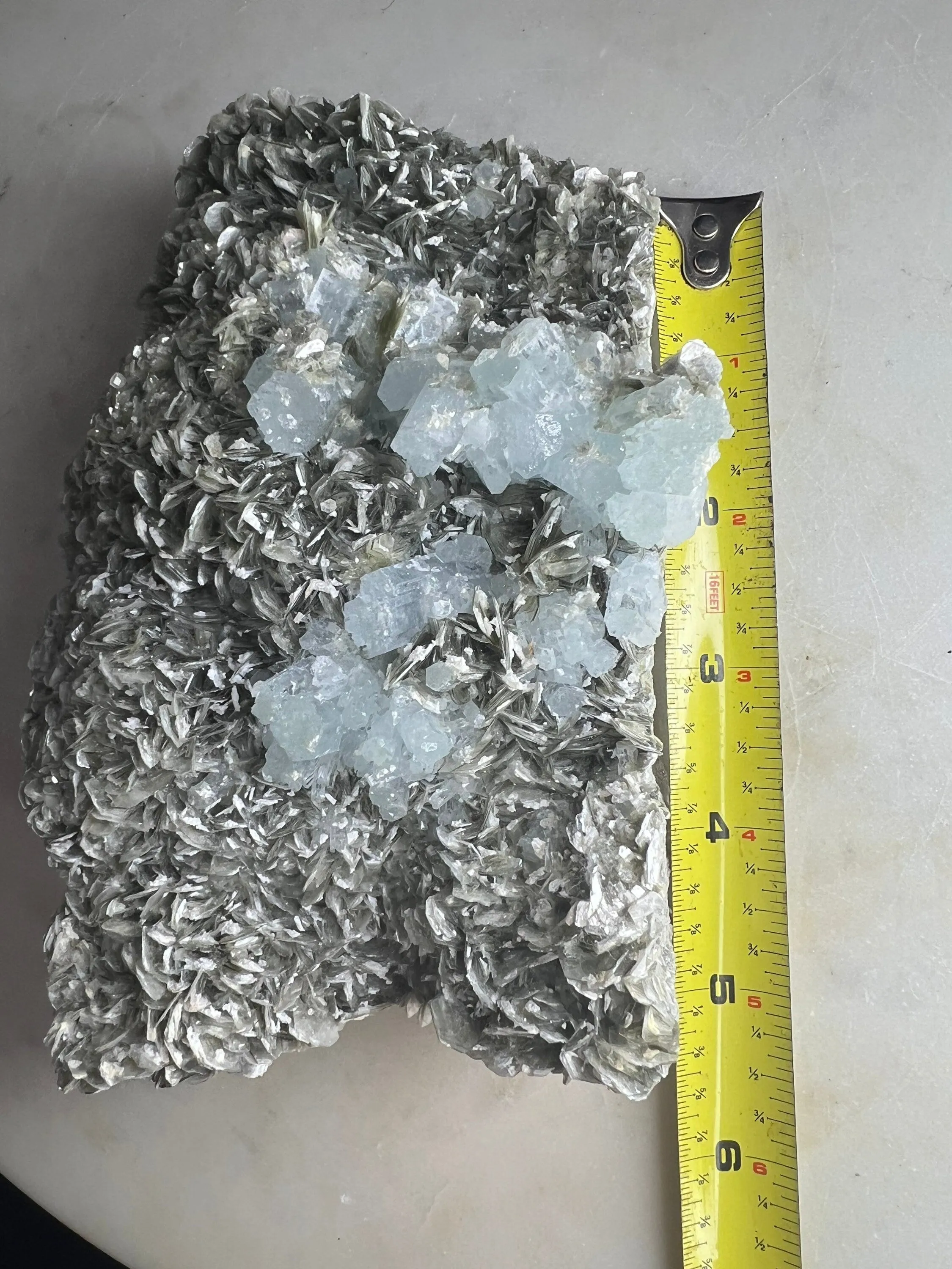 Aquamarine on muscovite matrix cluster2 pounds 13oz