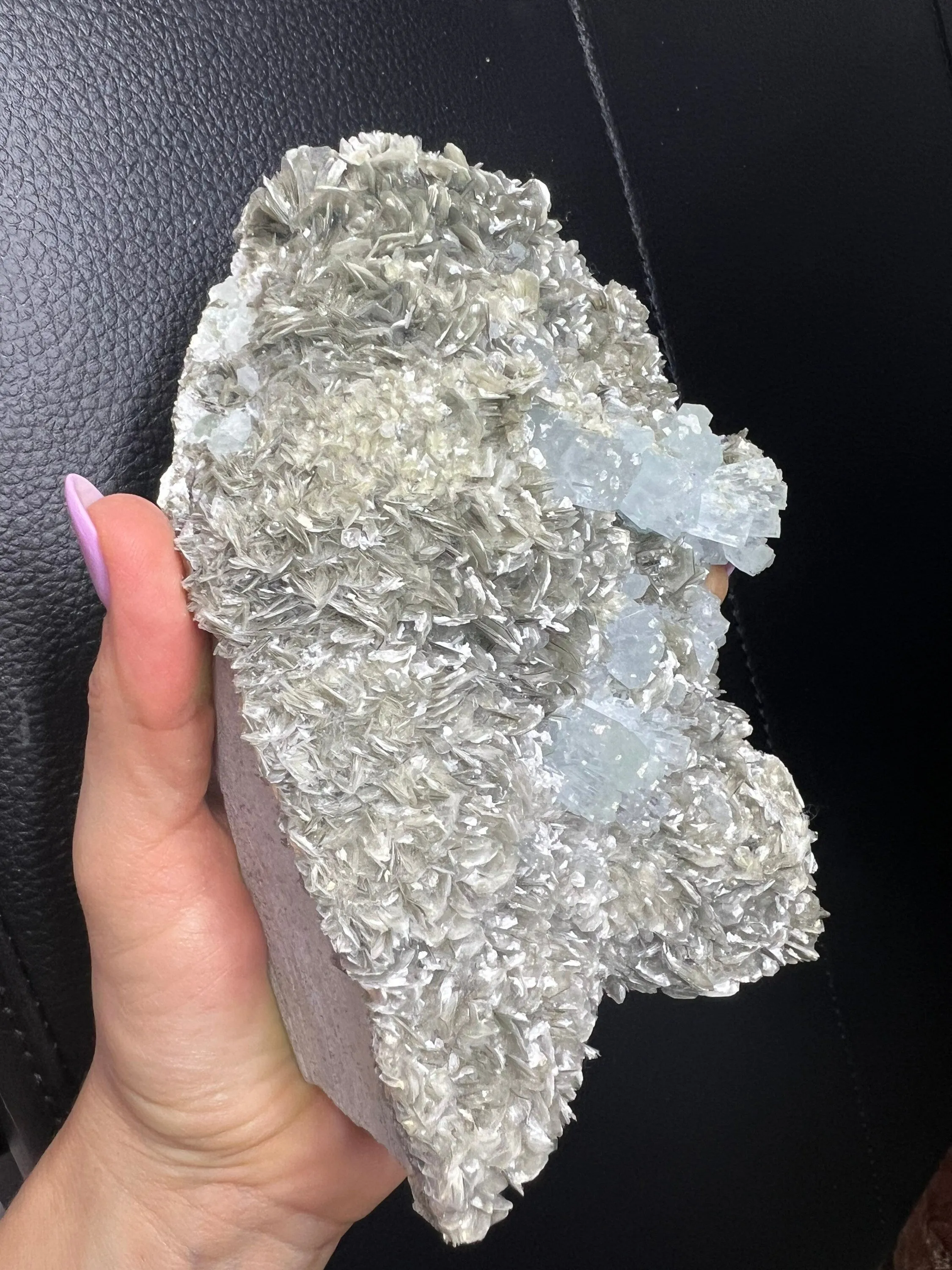 Aquamarine on muscovite matrix cluster2 pounds 13oz