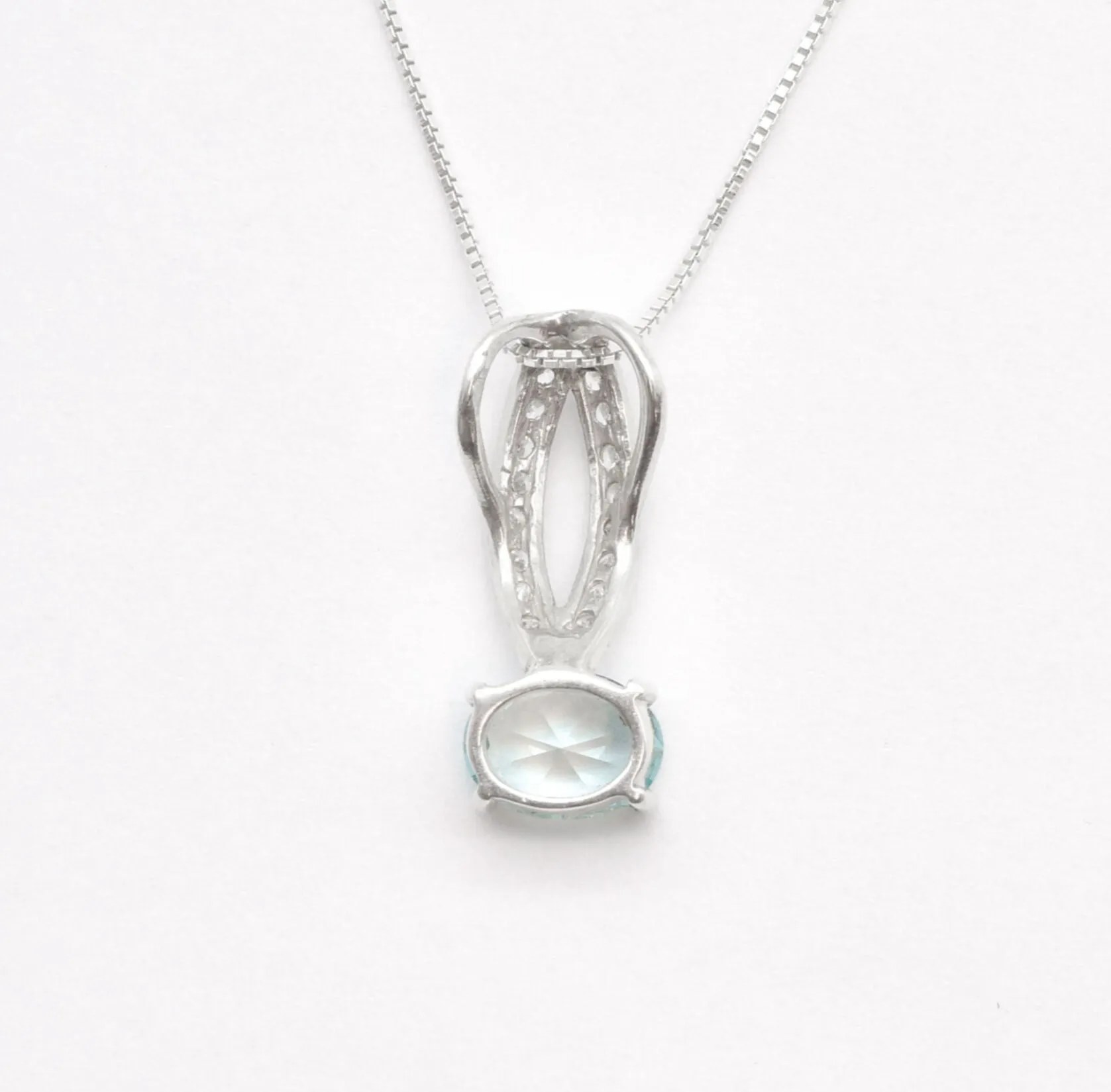 Aquamarine Pendant - Blue Aqua Necklace - Classy Vintage Necklace