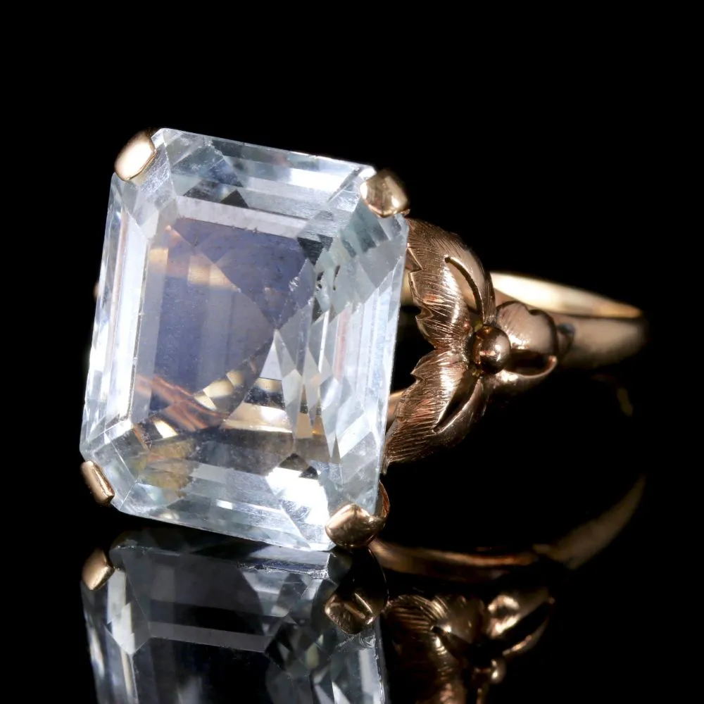 Aquamarine Ring 14Ct Gold 12Ct Aquamarine Circa 1930