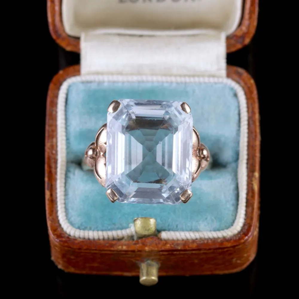 Aquamarine Ring 14Ct Gold 12Ct Aquamarine Circa 1930