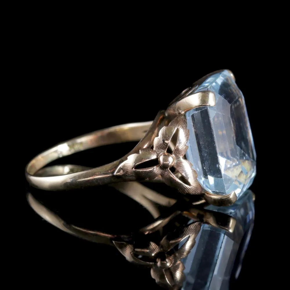 Aquamarine Ring 14Ct Gold 12Ct Aquamarine Circa 1930