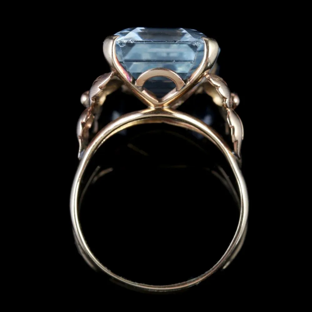 Aquamarine Ring 14Ct Gold 12Ct Aquamarine Circa 1930