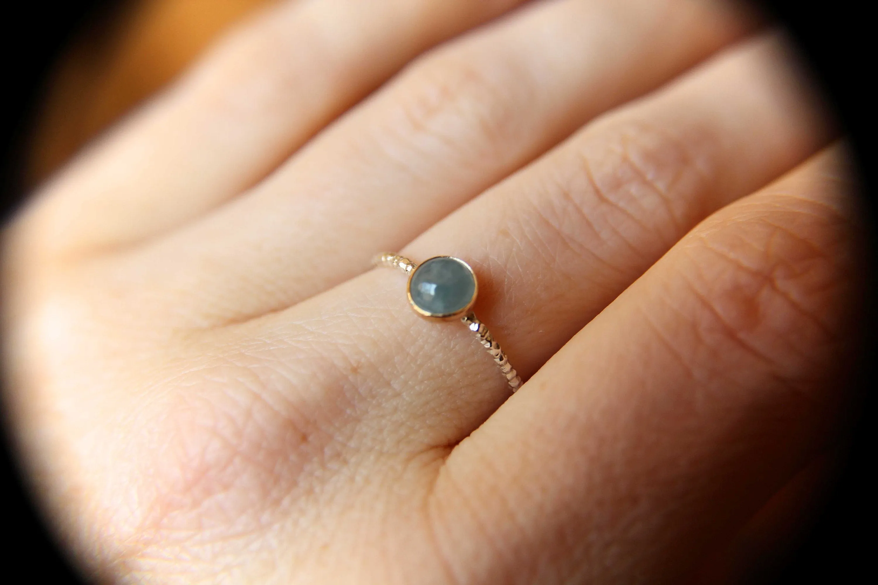 Aquamarine Stacking Ring, Aquamarine Ring, Simple Aquamarine Ring, March Birthstone, Aquamarine Jewelry, Gemstone Stacking Ring, Aqua, Gift