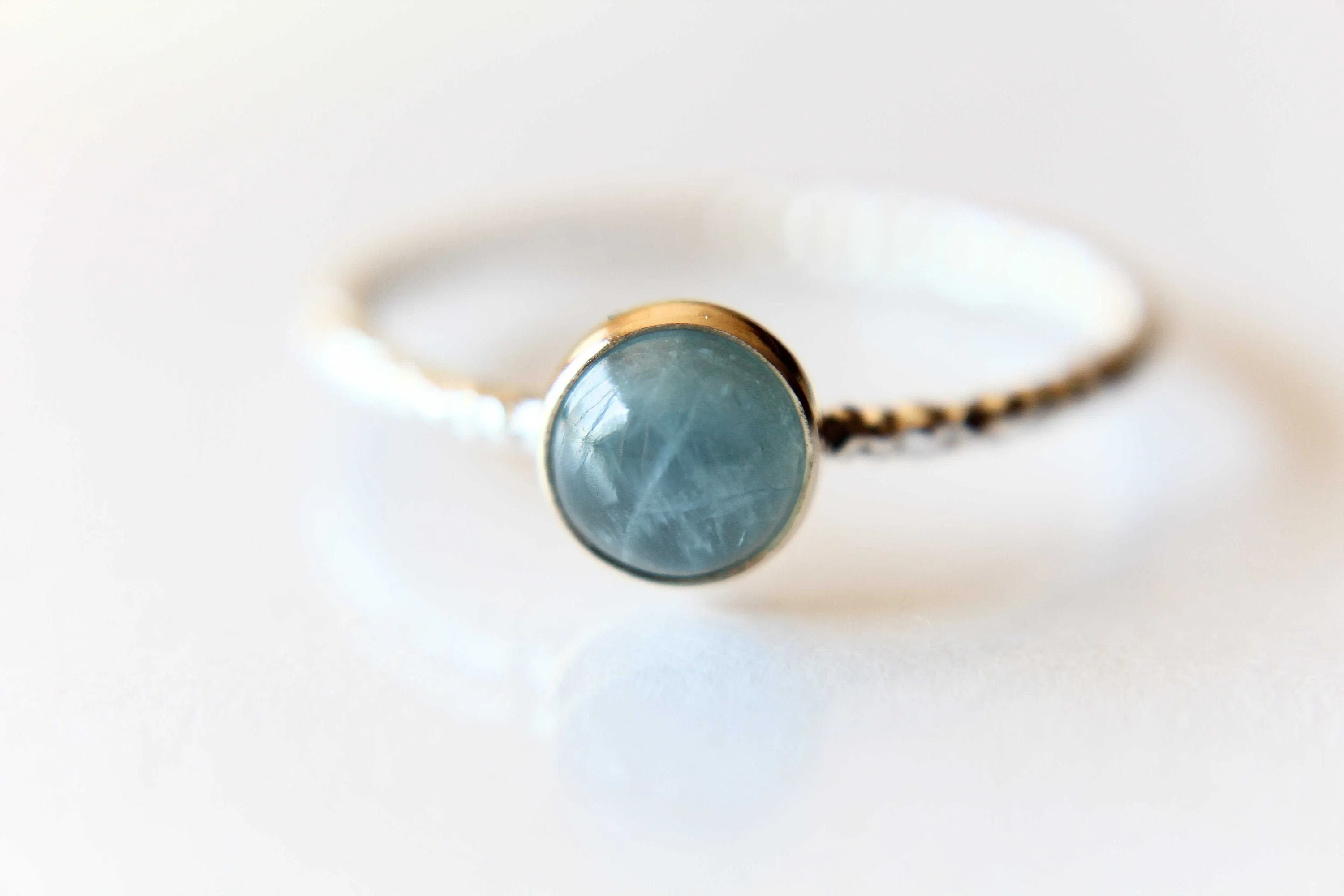 Aquamarine Stacking Ring, Aquamarine Ring, Simple Aquamarine Ring, March Birthstone, Aquamarine Jewelry, Gemstone Stacking Ring, Aqua, Gift