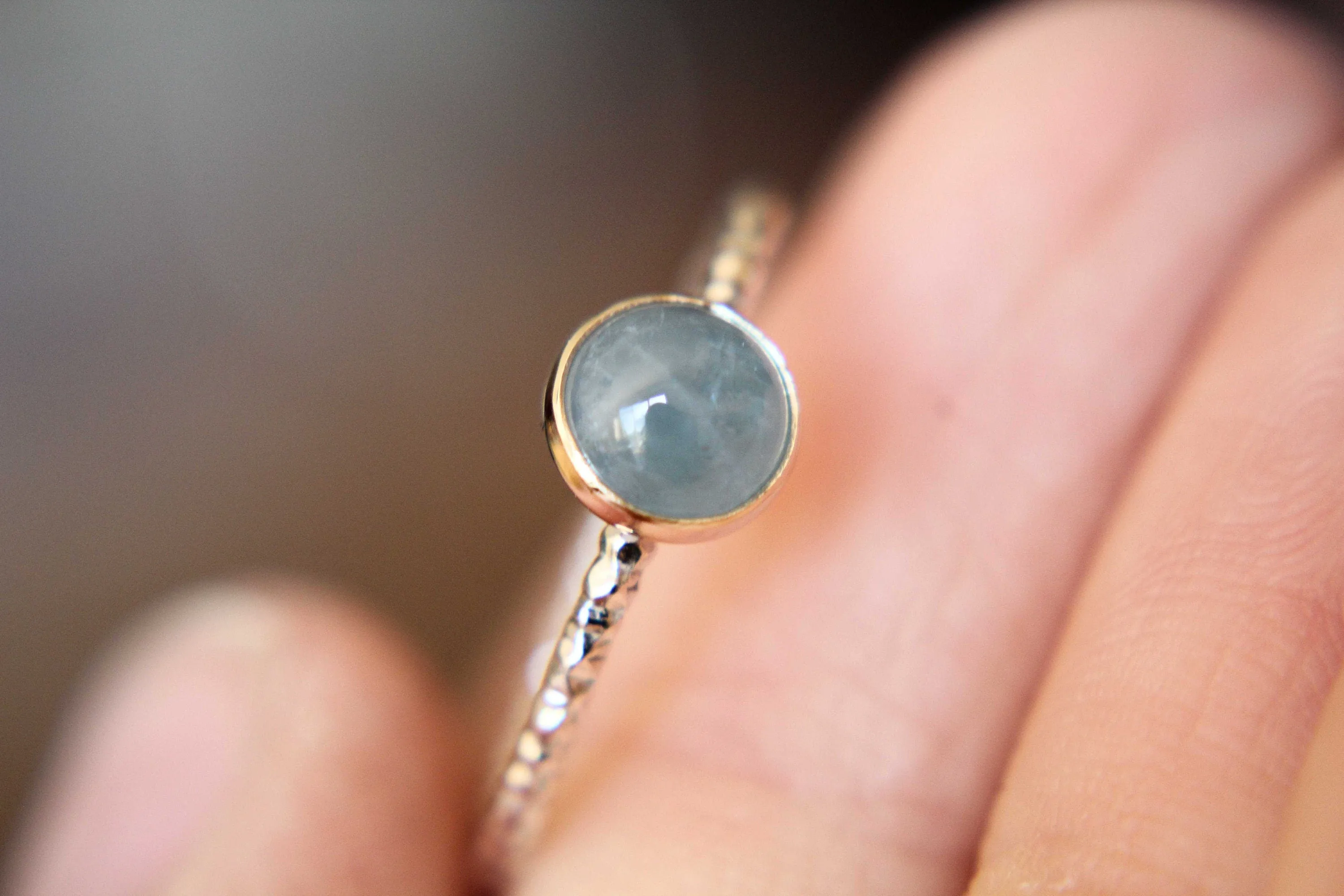 Aquamarine Stacking Ring, Aquamarine Ring, Simple Aquamarine Ring, March Birthstone, Aquamarine Jewelry, Gemstone Stacking Ring, Aqua, Gift